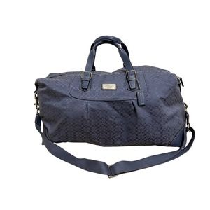 COACH Blue Signature Large D1082-F77154 Duffel Bag Weekender
